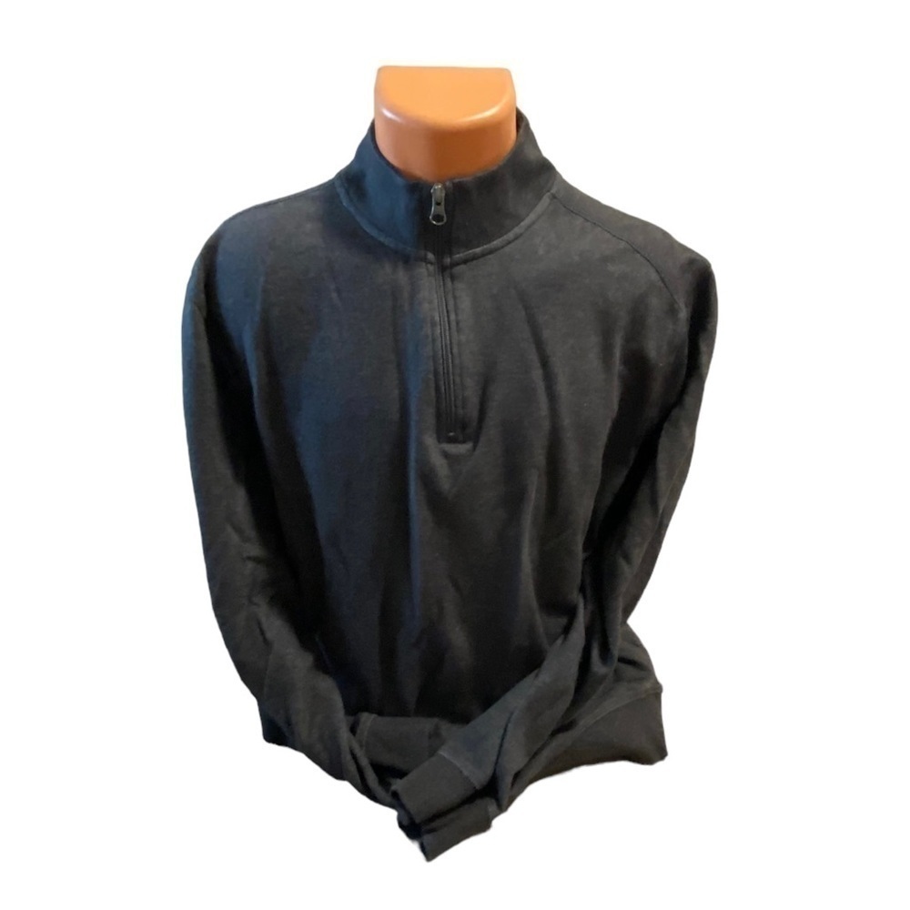Men's English Laundry 1/4 Zip Gray Pullover Shirt Size XL Mock Neck Long Sleeve